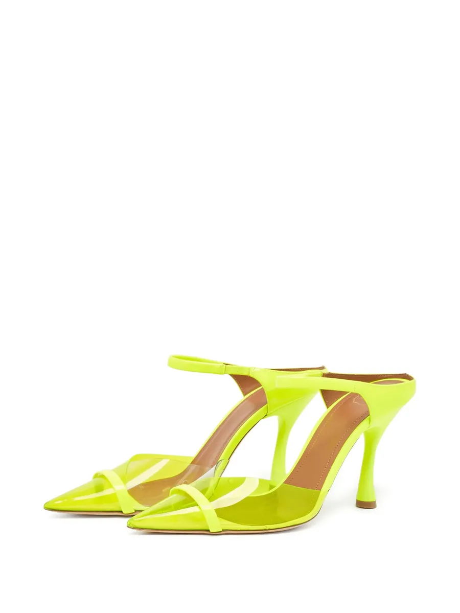 pre-owned 100mm transparent pointed-toe mules 3