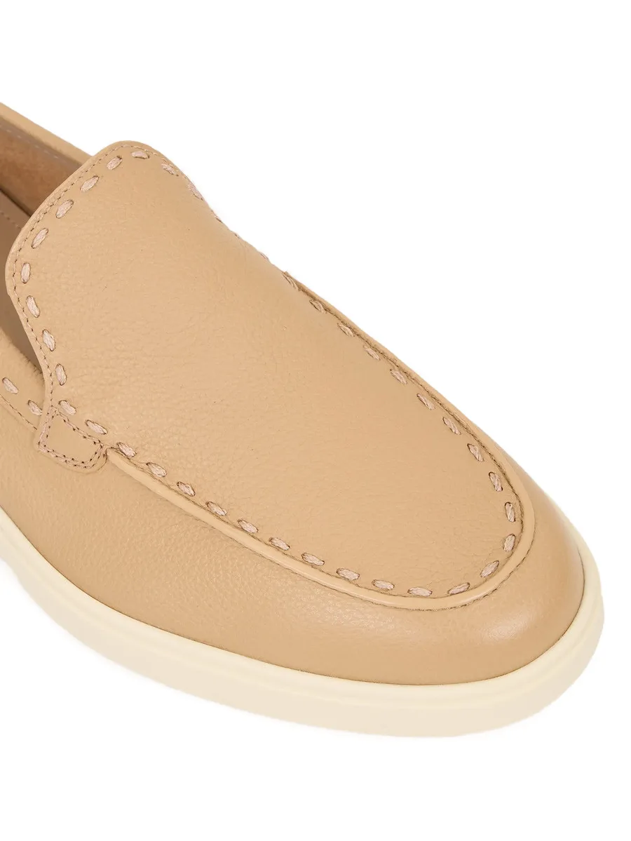 stitch-embellished leather loafers 8