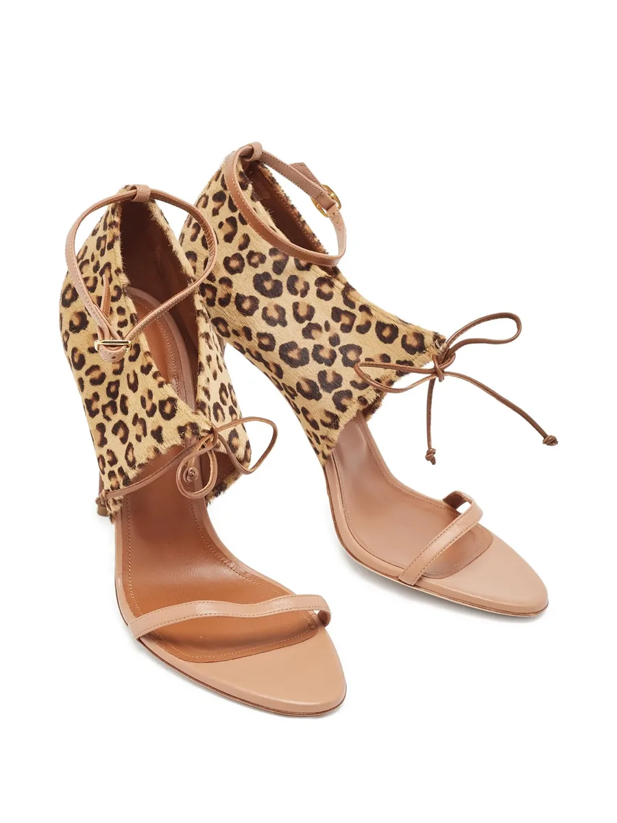 pre-owned 110mm leopard-print sandals 4