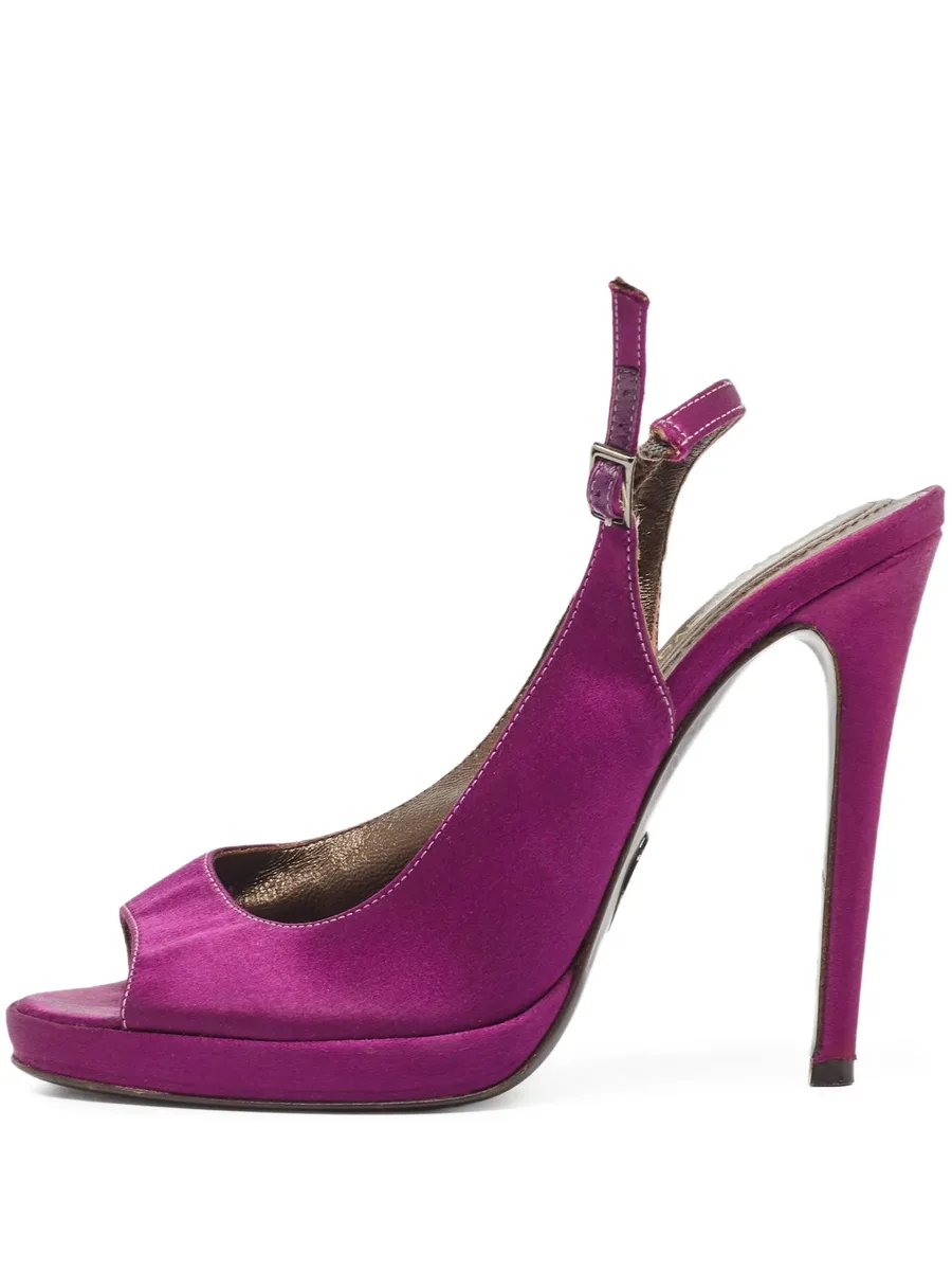 110mm satin peep-toe platform pumps 1