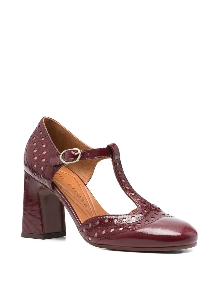 85mm perforated T-bar heeled pumps 3
