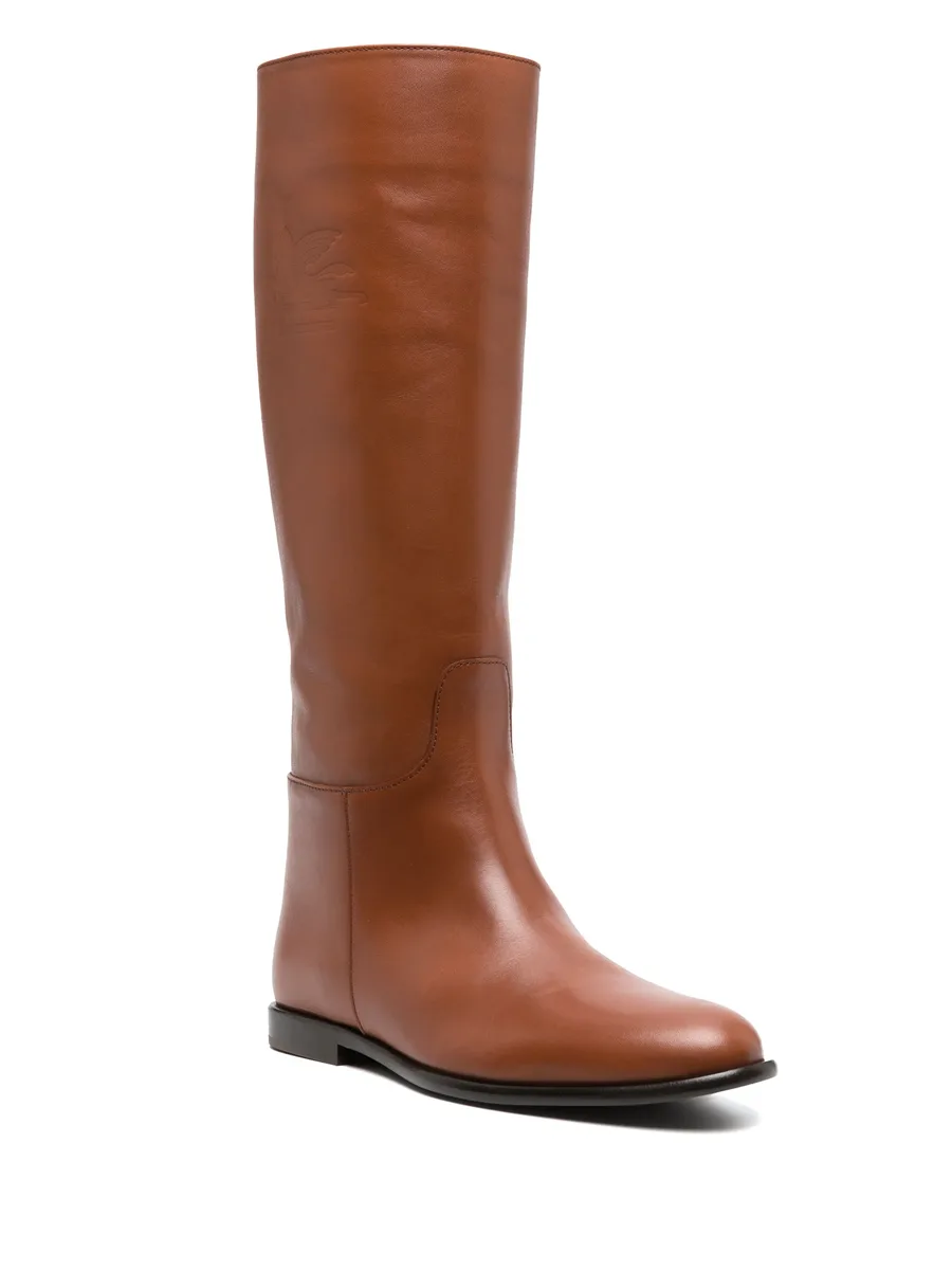 debossed-logo leather boots 3