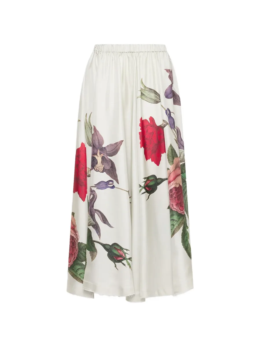Aloe botanical-print silk maxi skirt 4