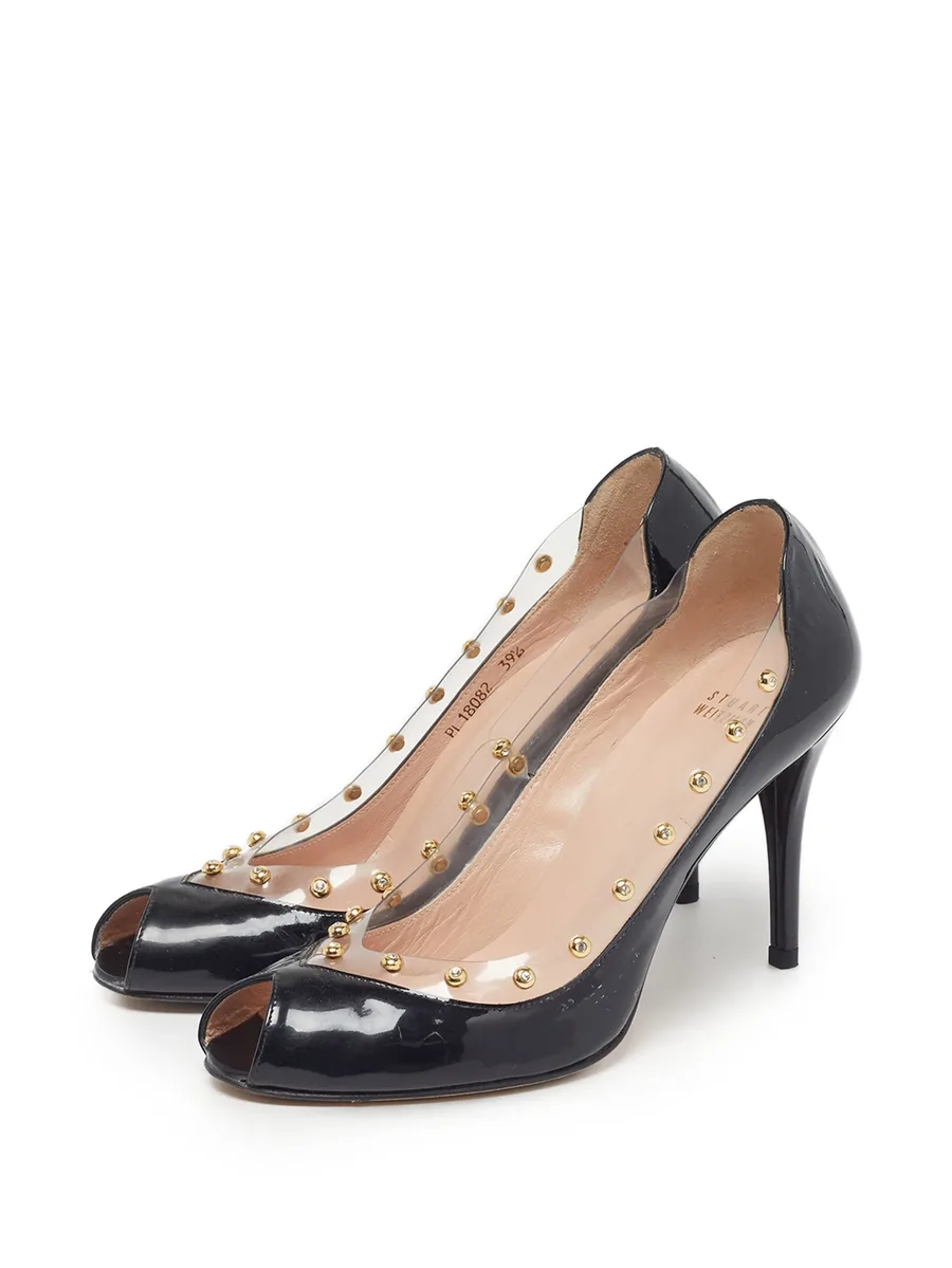 studded peep-toe heeled pumps 7