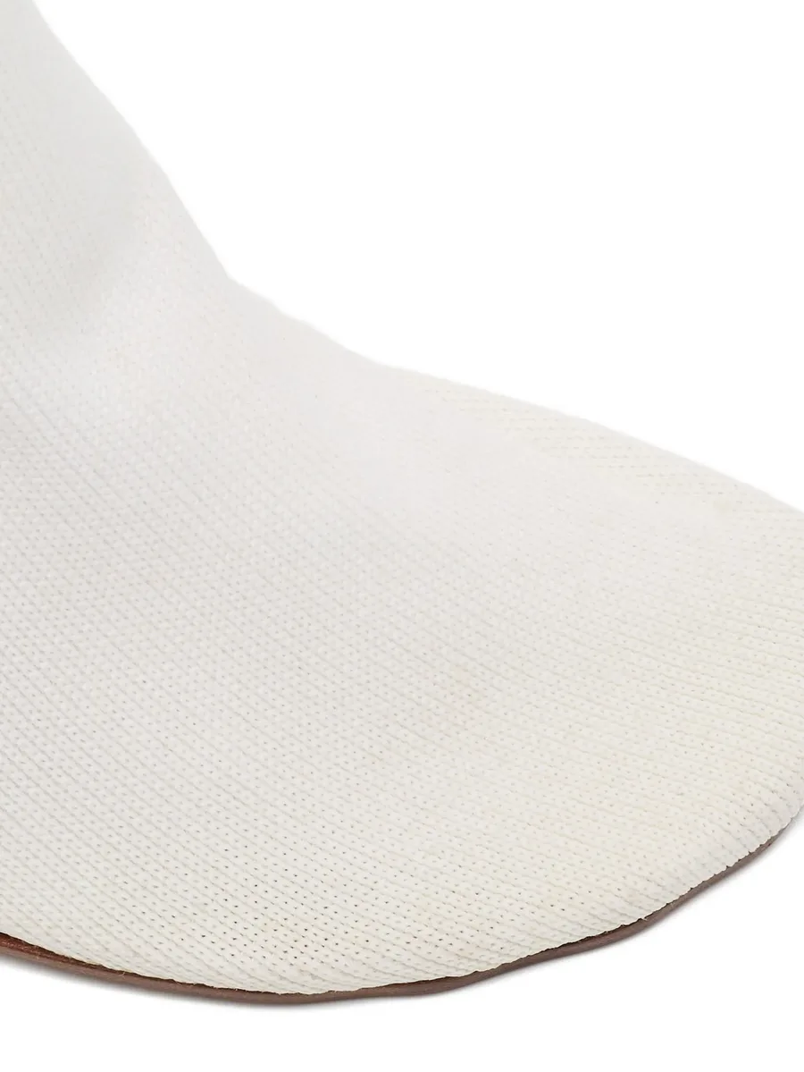 pre-owned knit rose heel ankle boots 10