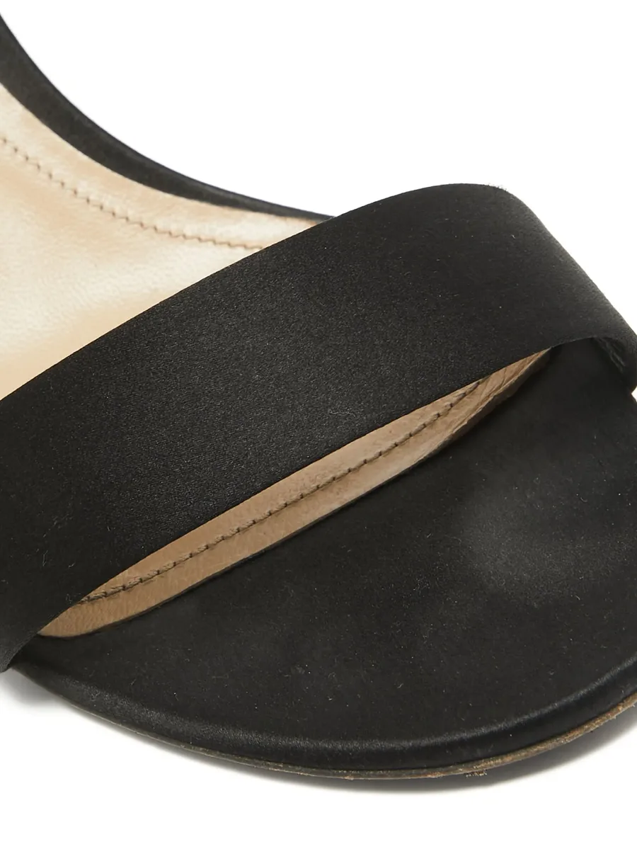 pre-owned 75mm satin ankle-strap heels 9