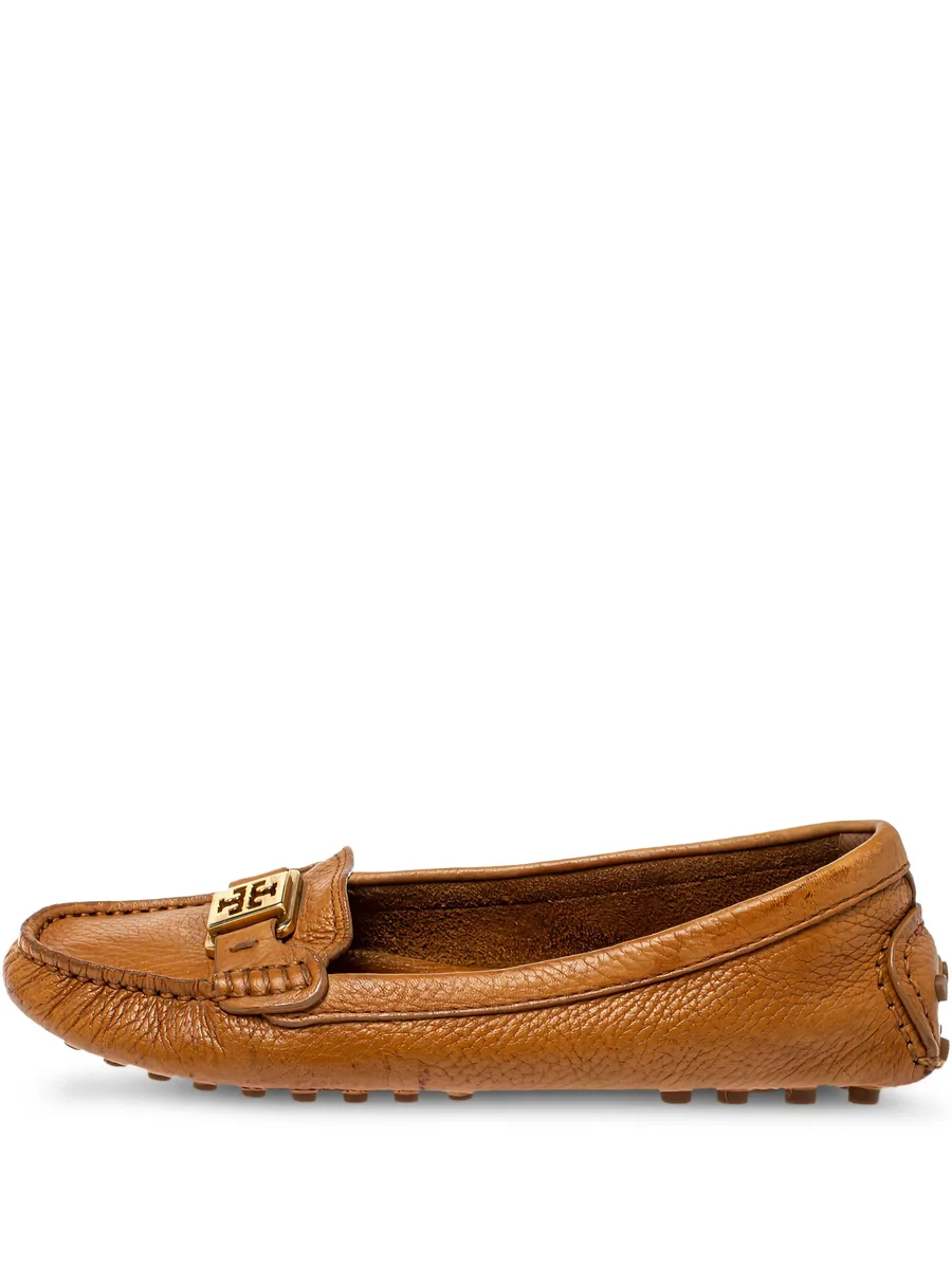 pre-owned leather driving loafers 1