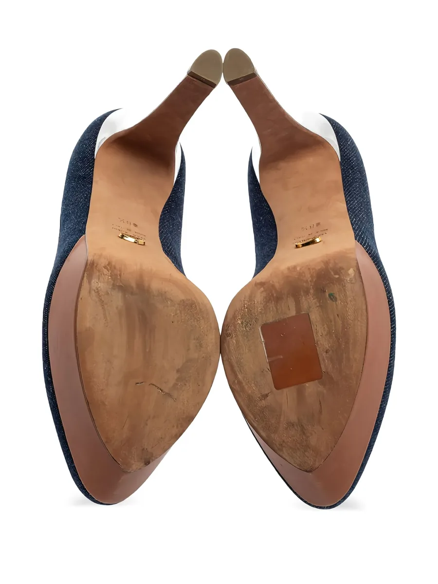 pre-owned 125mm denim pumps 9