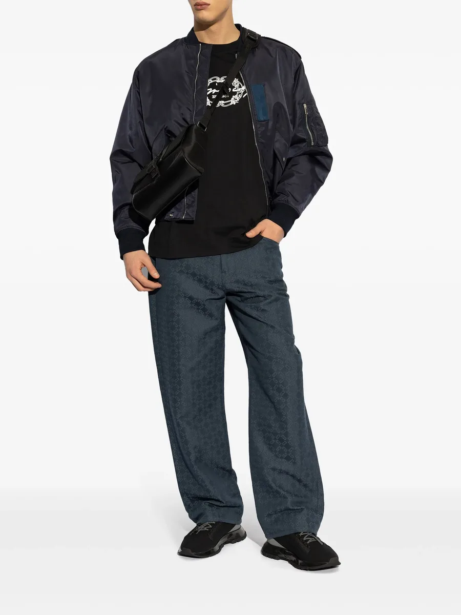 logo-embroidered bomber jacket 3