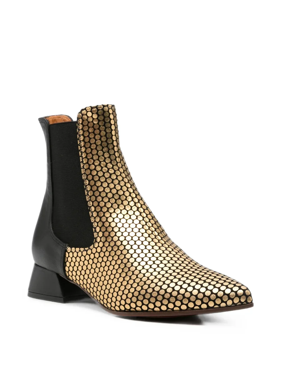 Helix polka-dot leather ankle boots 2