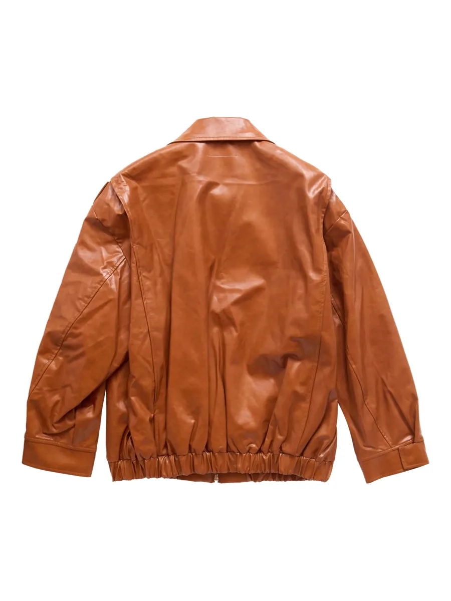 faux-leather bomber jacket 3
