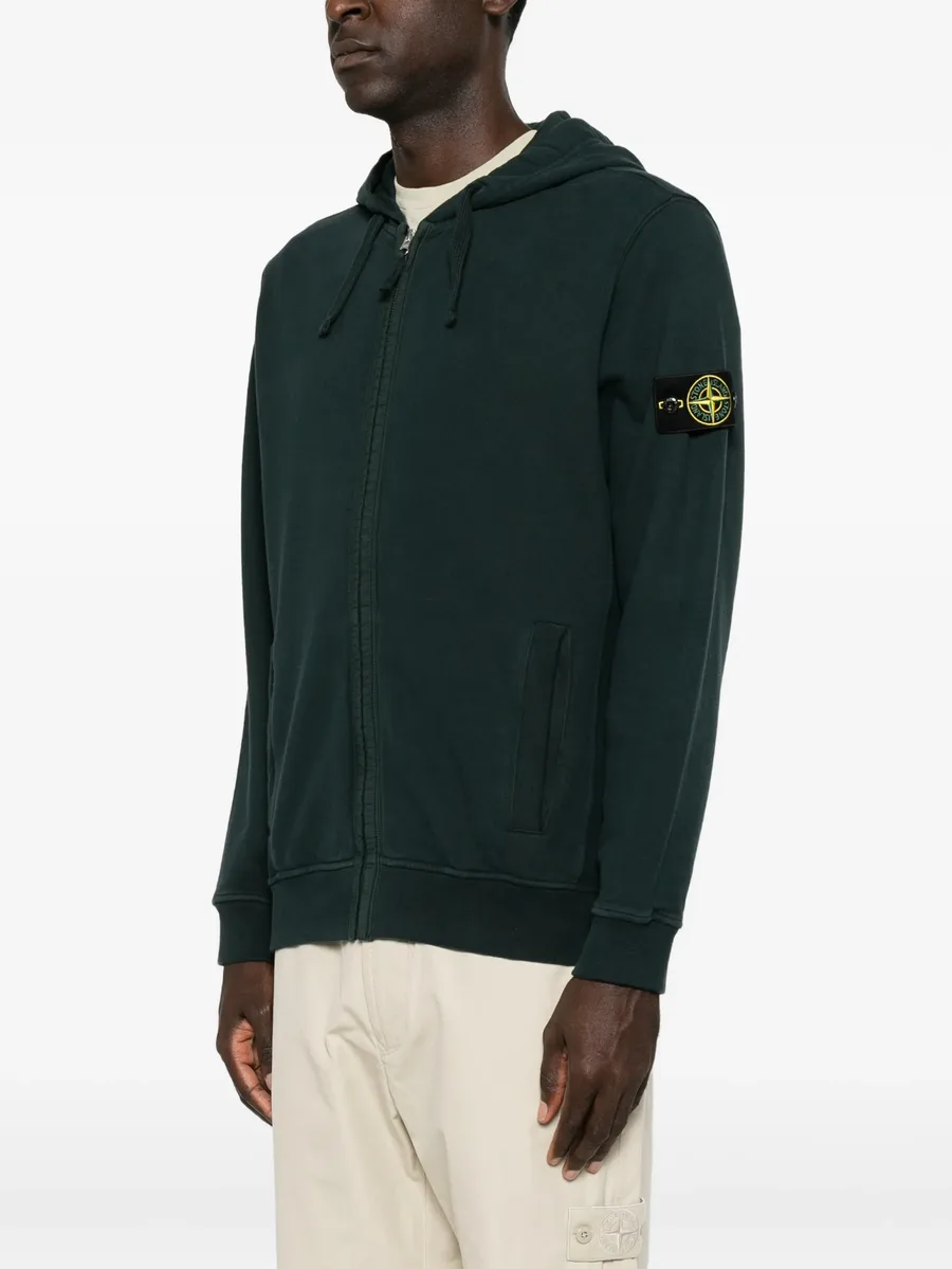 logo-patch zip-up hoodie 3