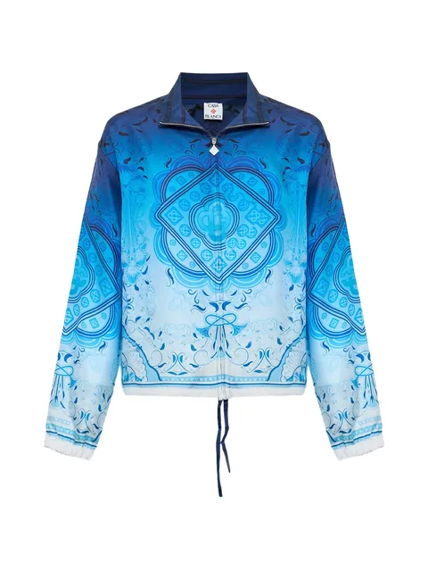 blue gradient Egyptian Rug silk track jacket