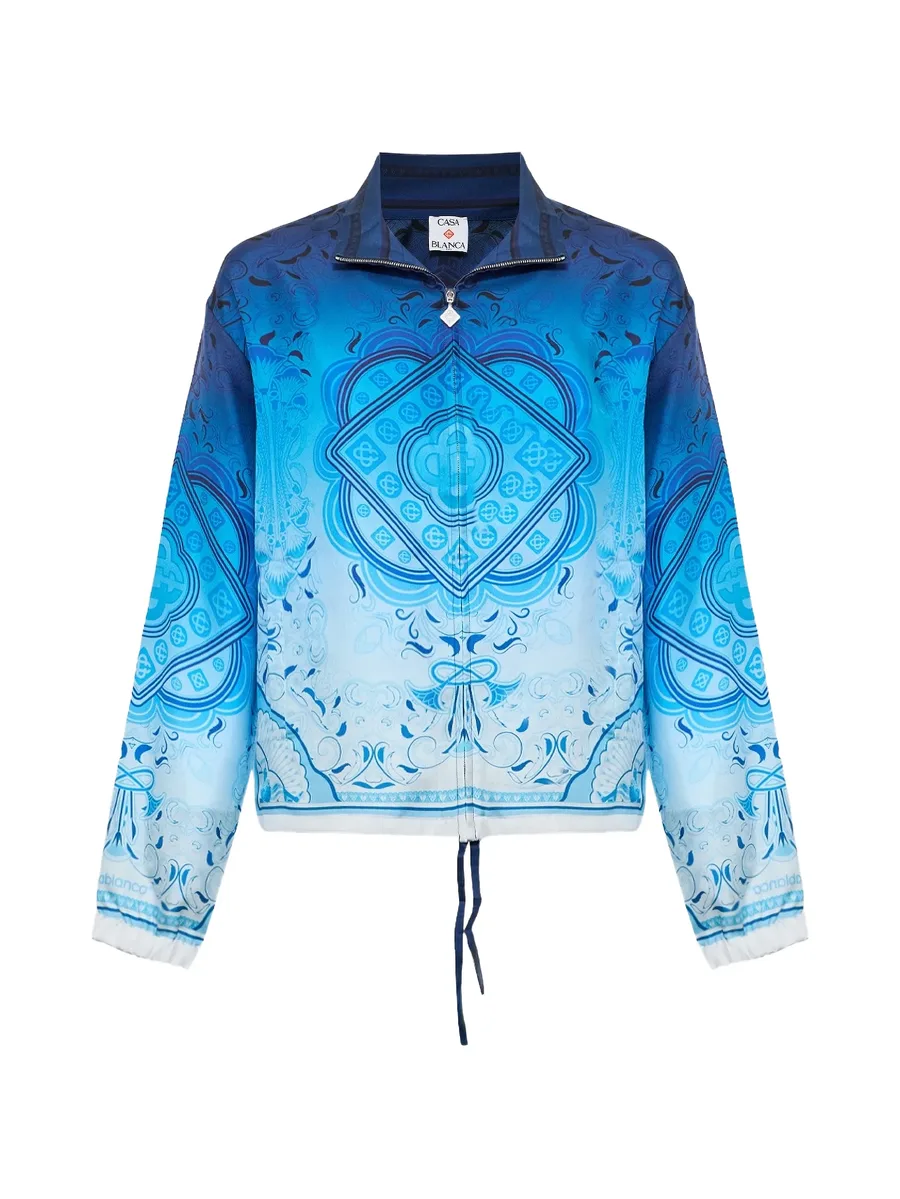 blue gradient Egyptian Rug silk track jacket 1