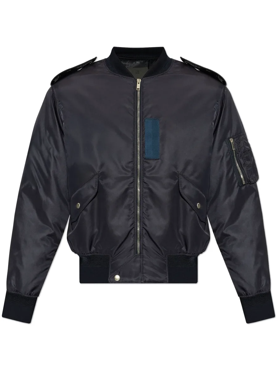 logo-embroidered bomber jacket 1