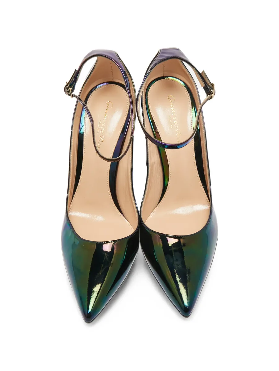 Iridescent leather heeled pumps 5