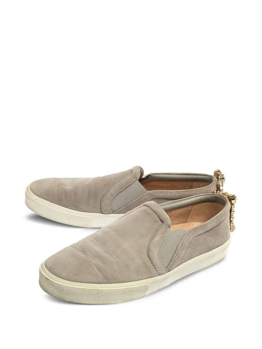 pre-owned Harlow suede slip-on sneakers 5