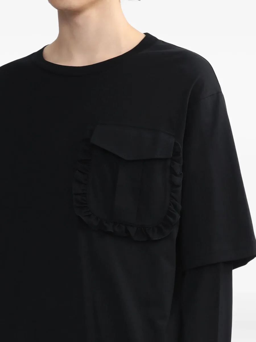 ruffle-pocket layered T-shirt 10