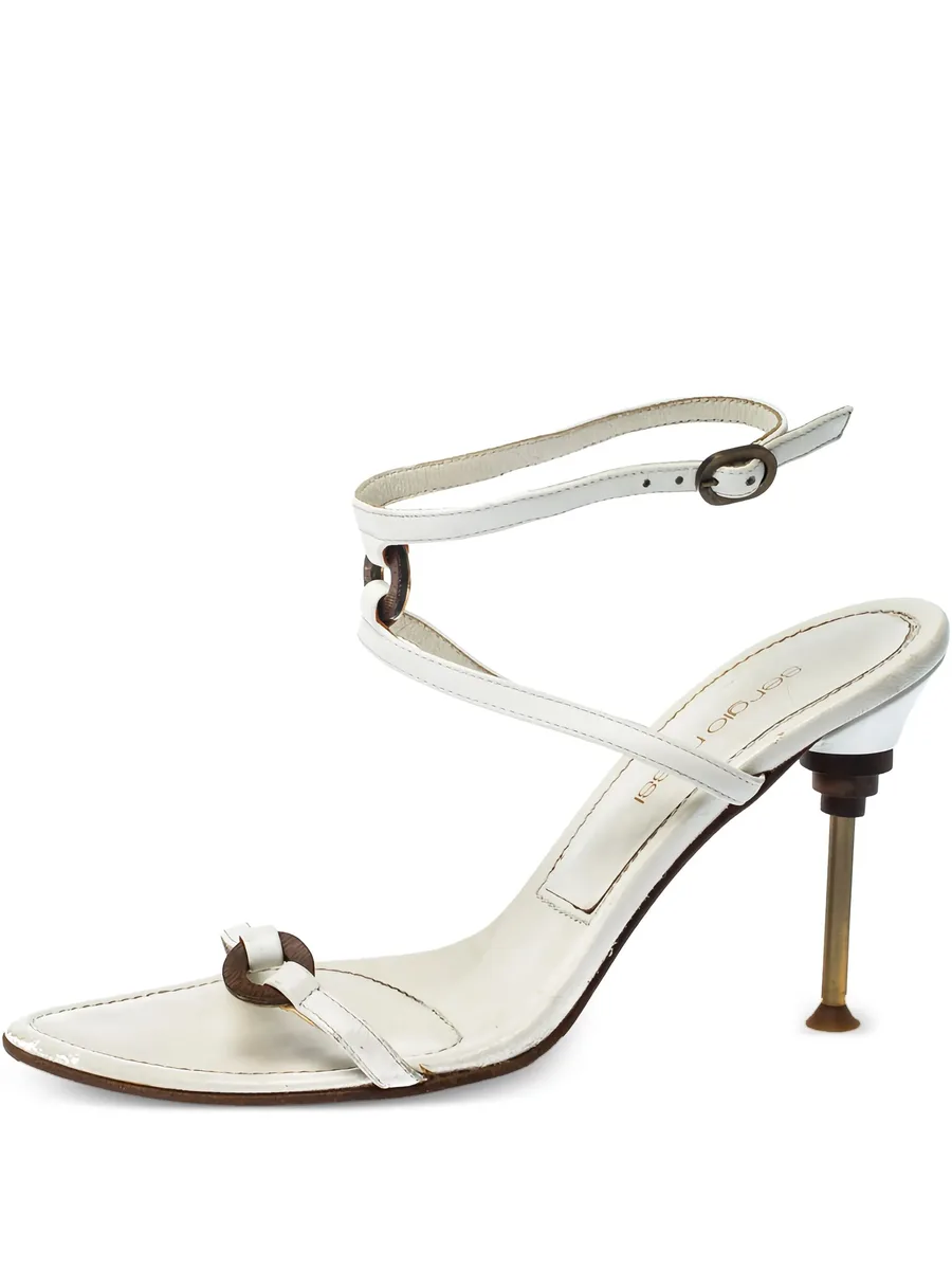 pre-owned 95mm leather sandals 1