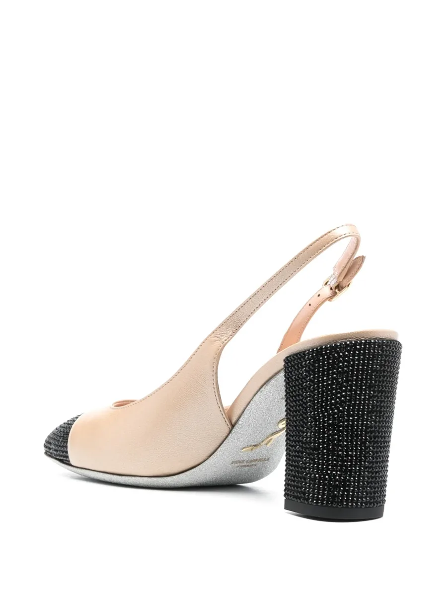 80mm two-tone rhinestone-embellished pumps 5