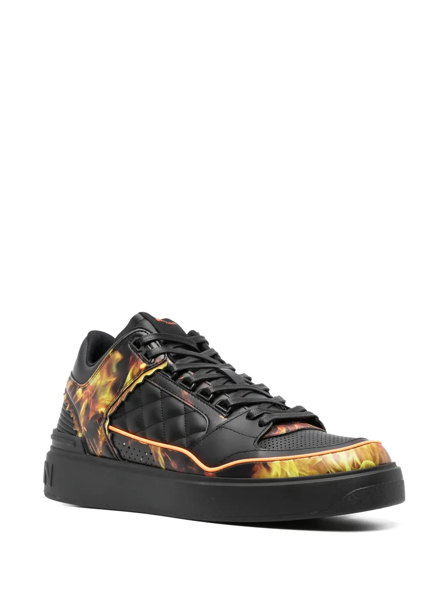 B-Court flame-print leather sneakers 3