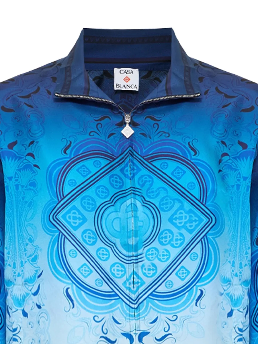 blue gradient Egyptian Rug silk track jacket 4