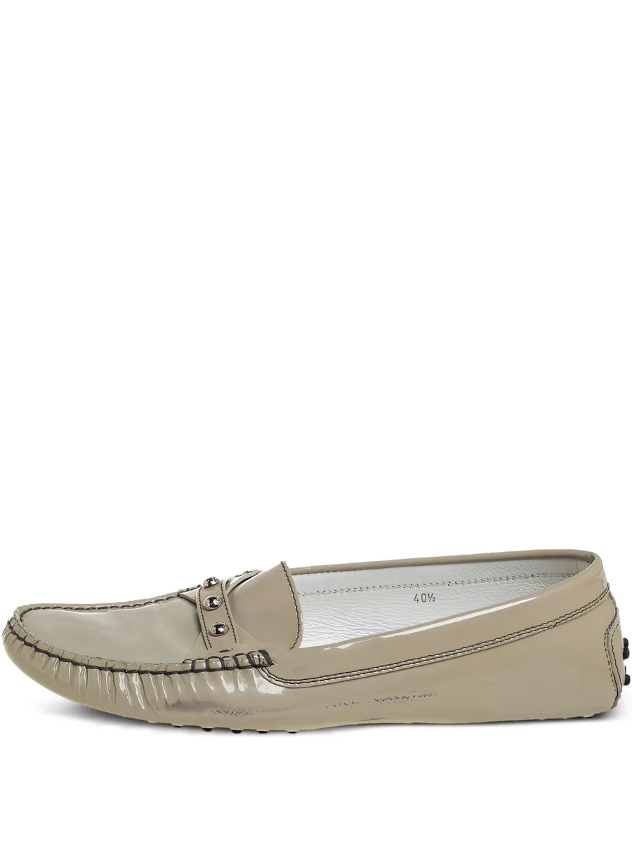 Patent Leather Pebble Detail Loafers 1
