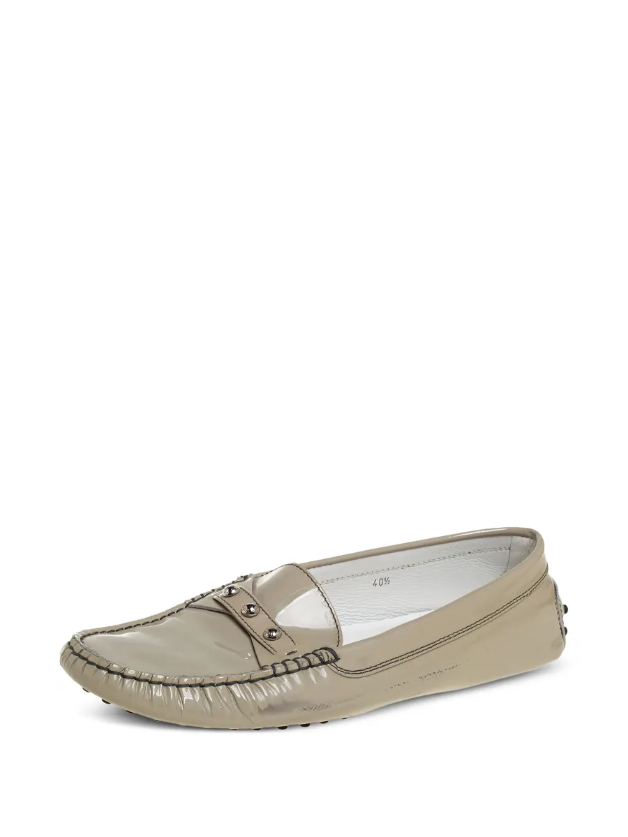 Patent Leather Pebble Detail Loafers 4