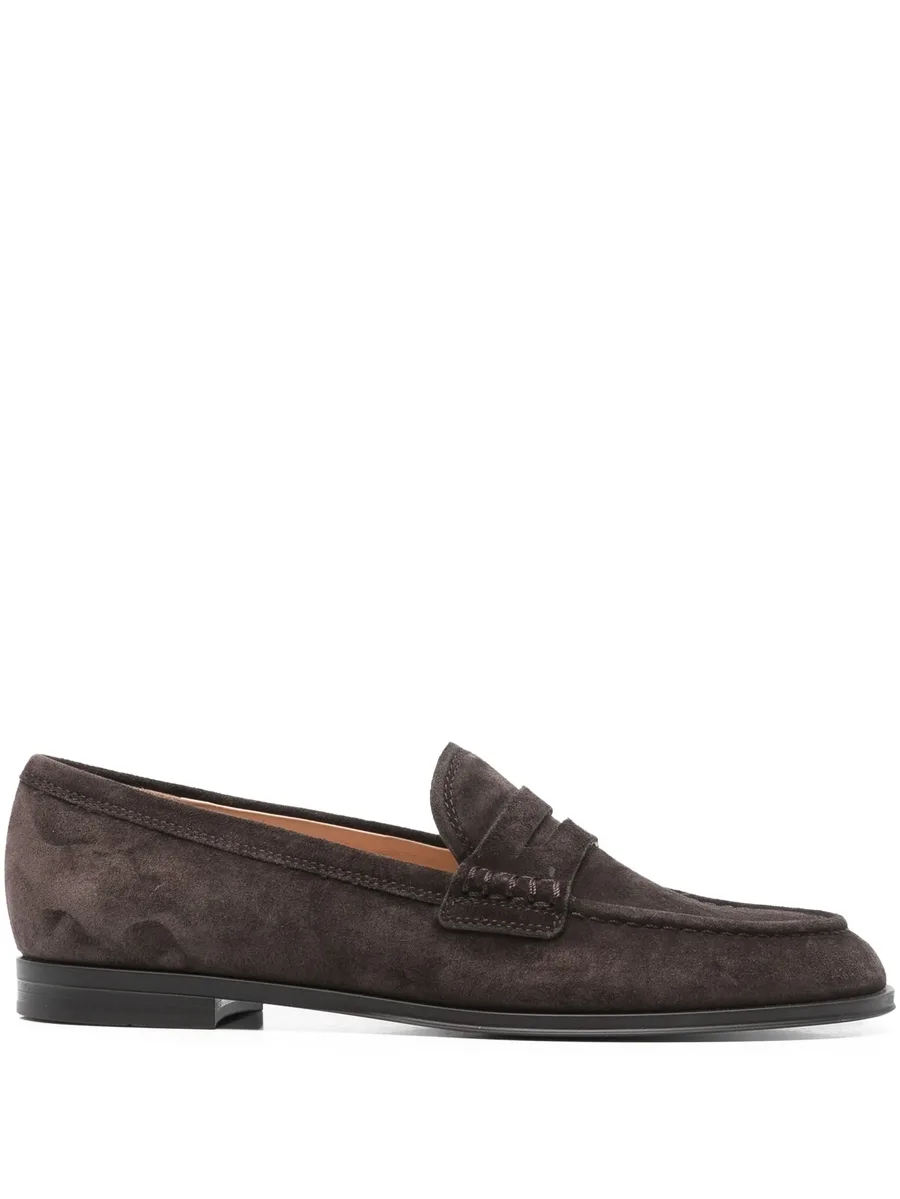Georgie penny-strap suede loafers 1