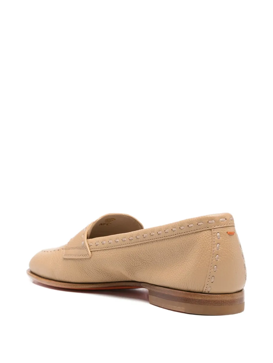 topstitched leather loafers 5