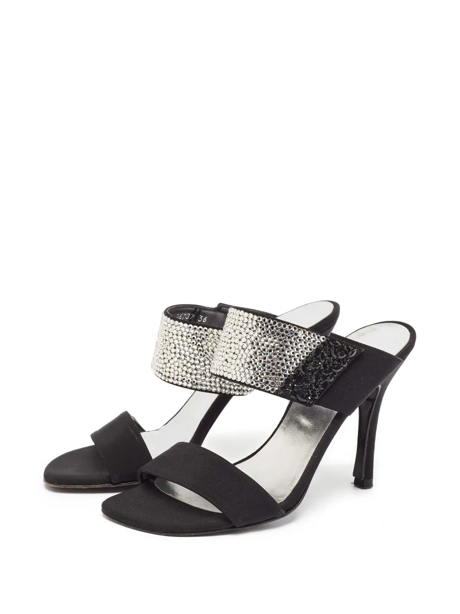 pre-owned 100mm rhinestone-embellished sandals 8