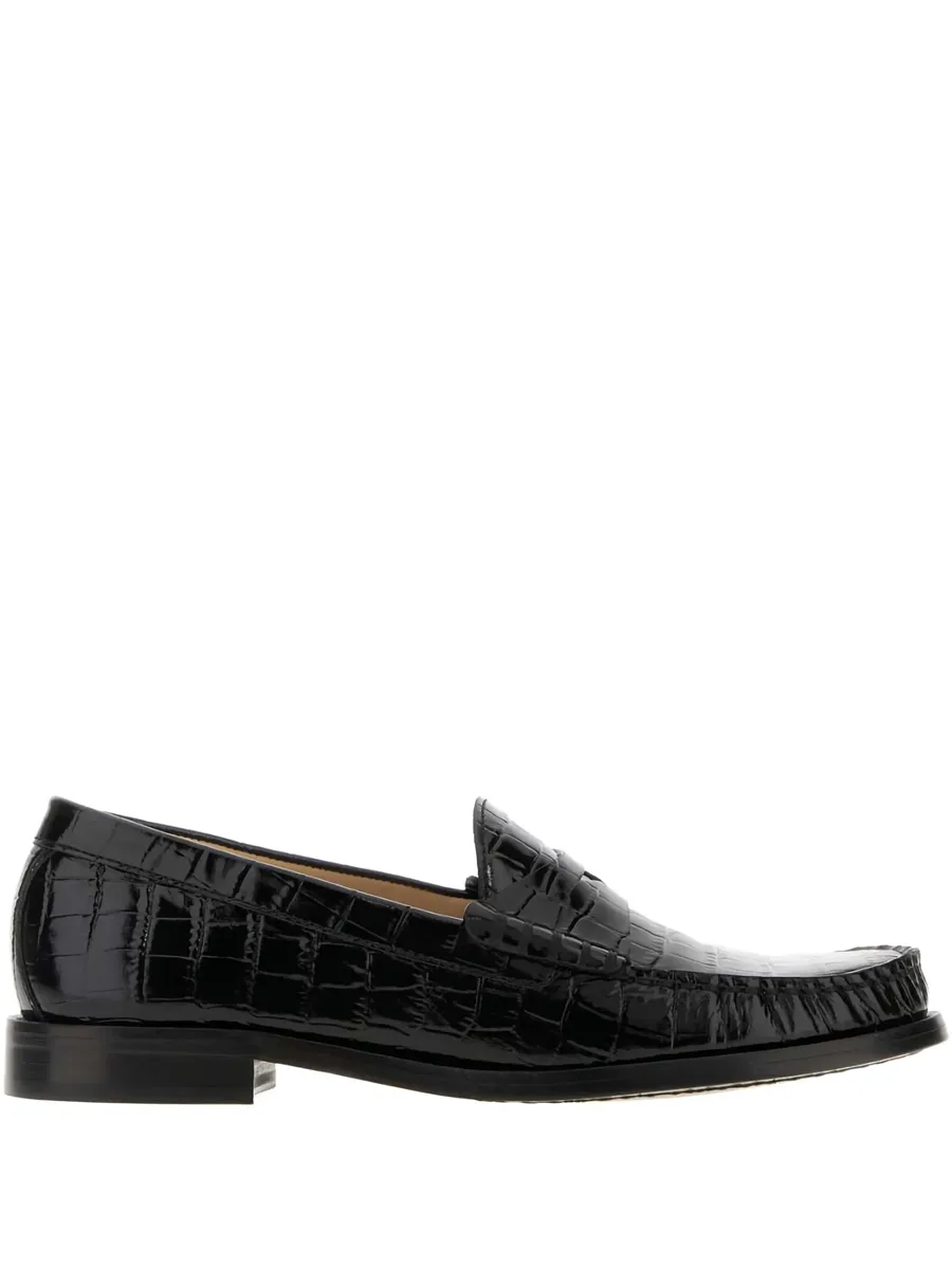 Lottie crocodile-embossed loafers 1