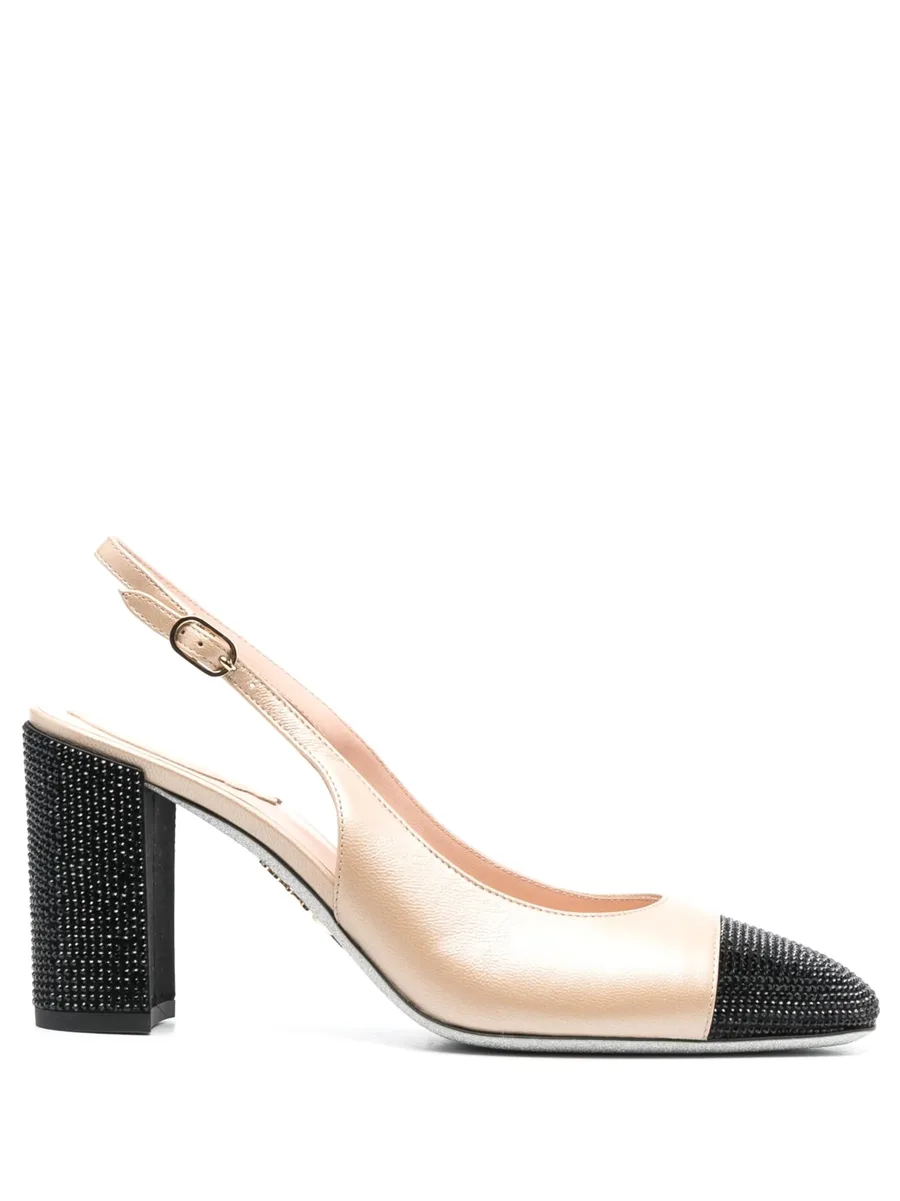 80mm two-tone rhinestone-embellished pumps 1