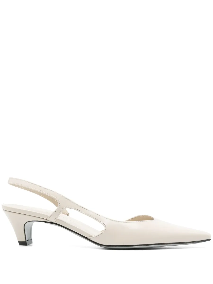 brushed-leather slingback pumps 1