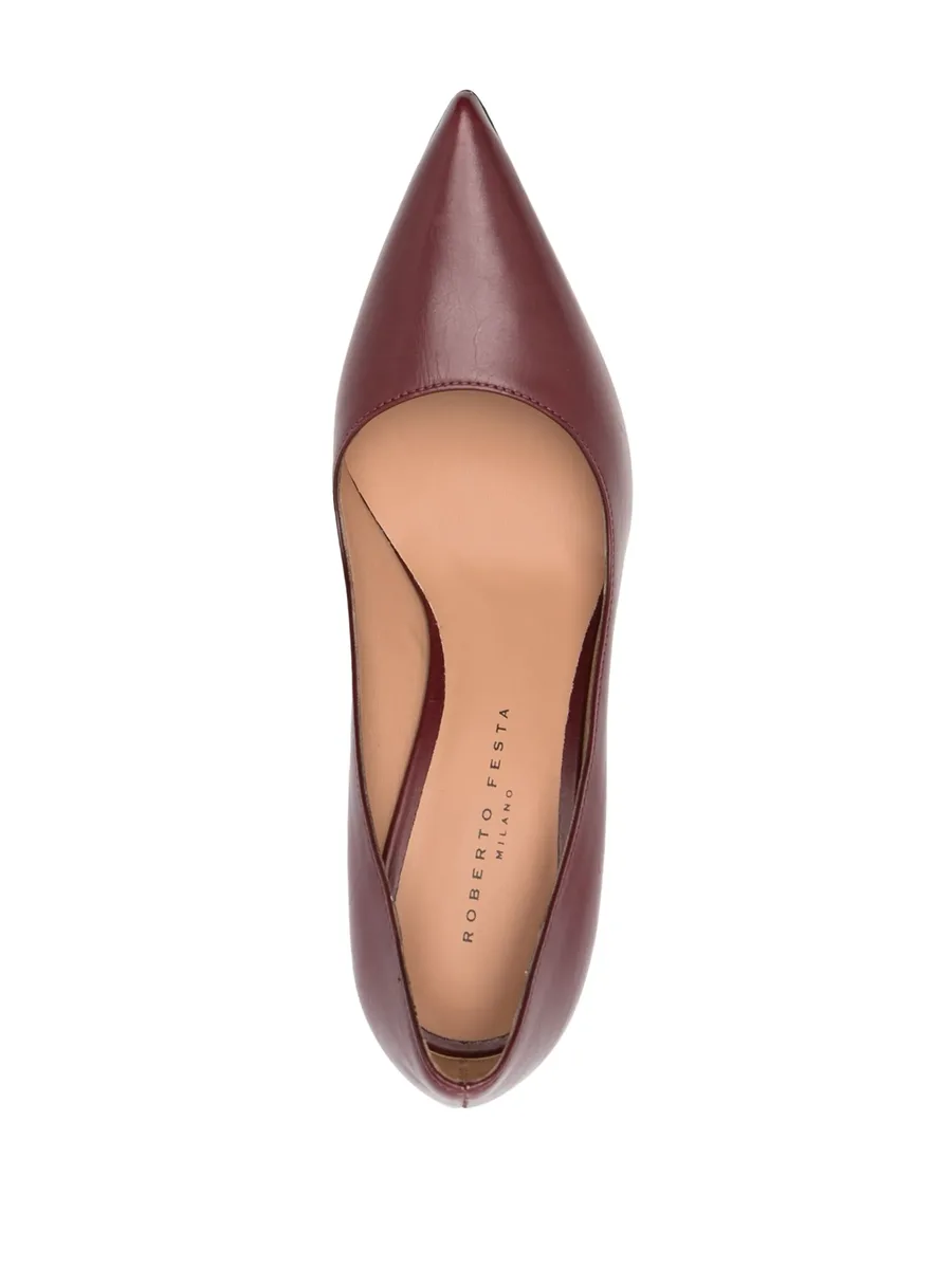 95mm pointed leather pumps 8