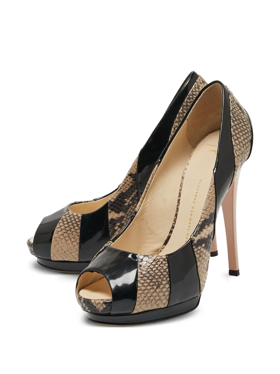 120mm embossed-leather pumps 4