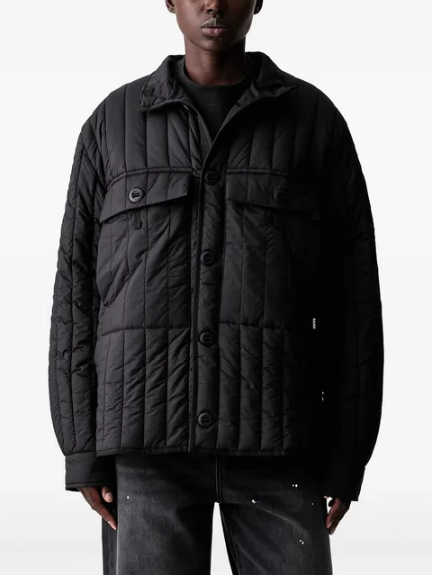 quilted button-up jacket
