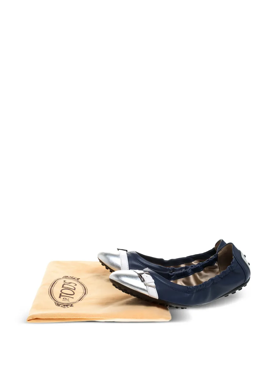 metallic effect-toe ballet flats 11