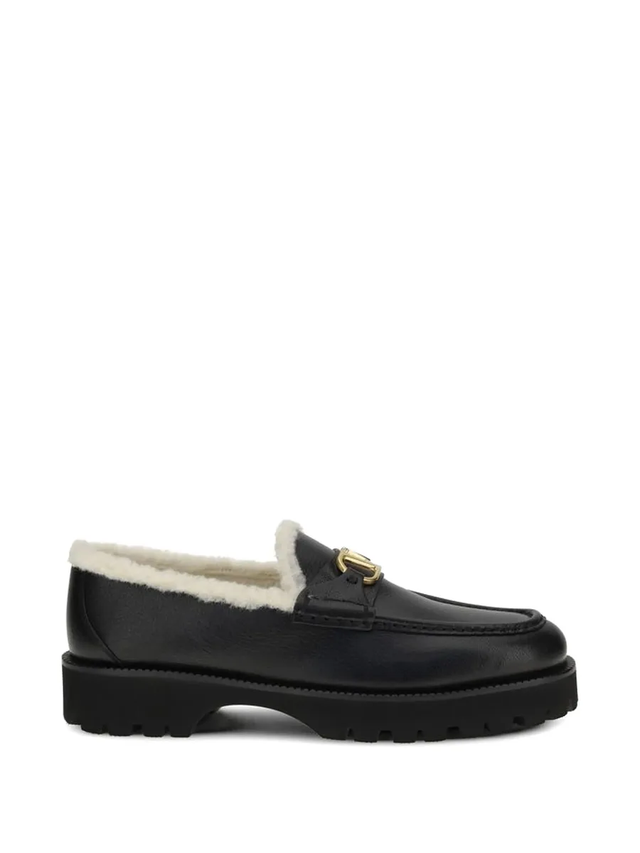 logo leather loafers 1