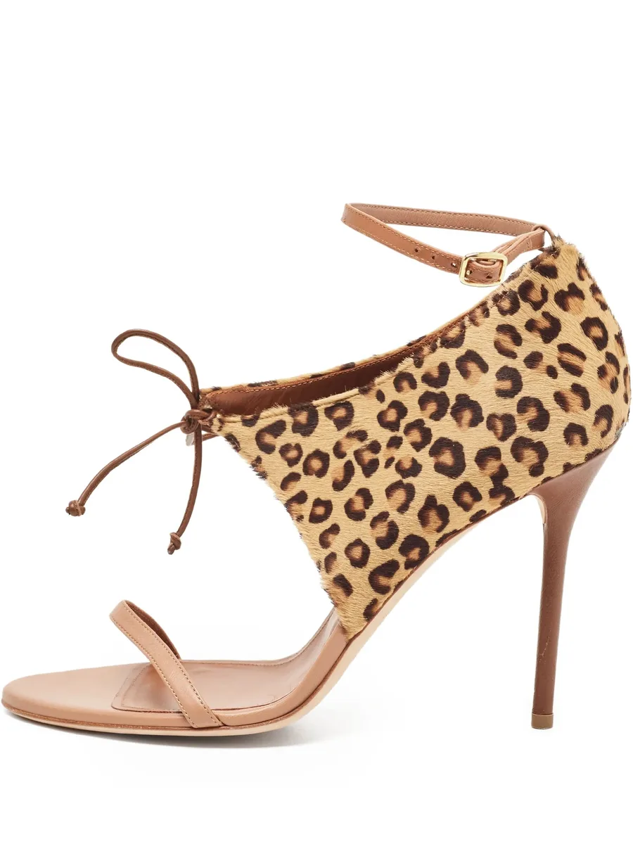 pre-owned 110mm leopard-print sandals 1