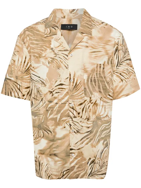 botanical-print poplin shirt