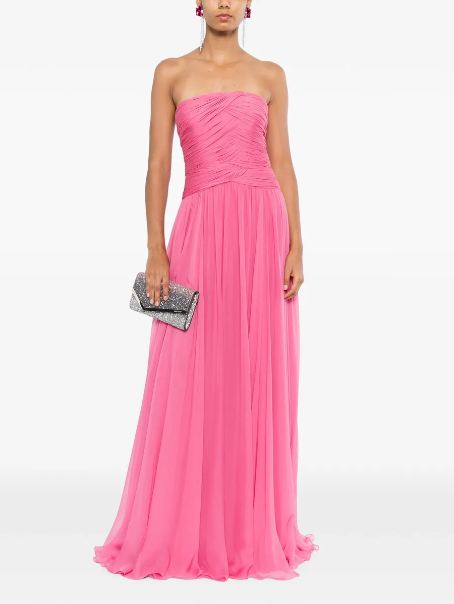strapless silk-chiffon gown 2