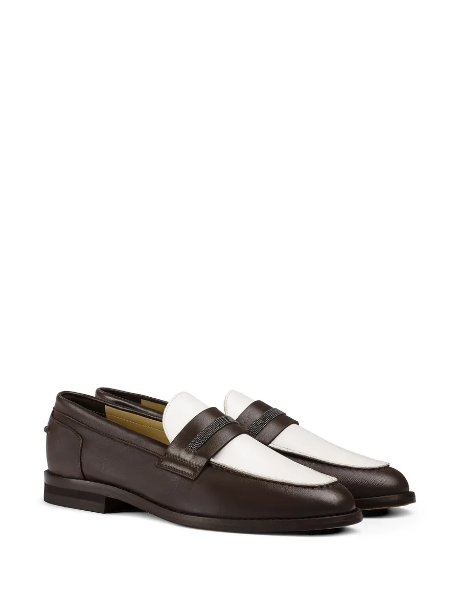 micro-studs leather loafers 4