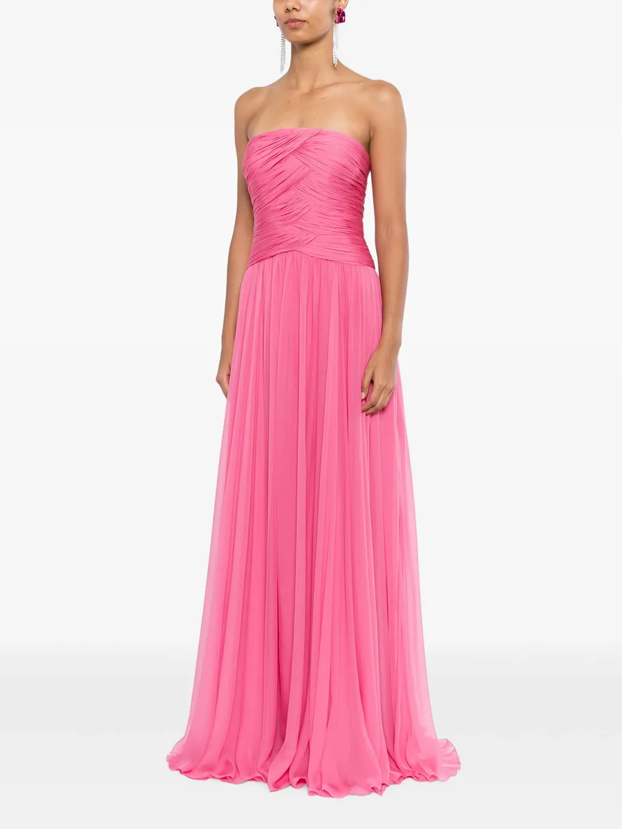 strapless silk-chiffon gown 3
