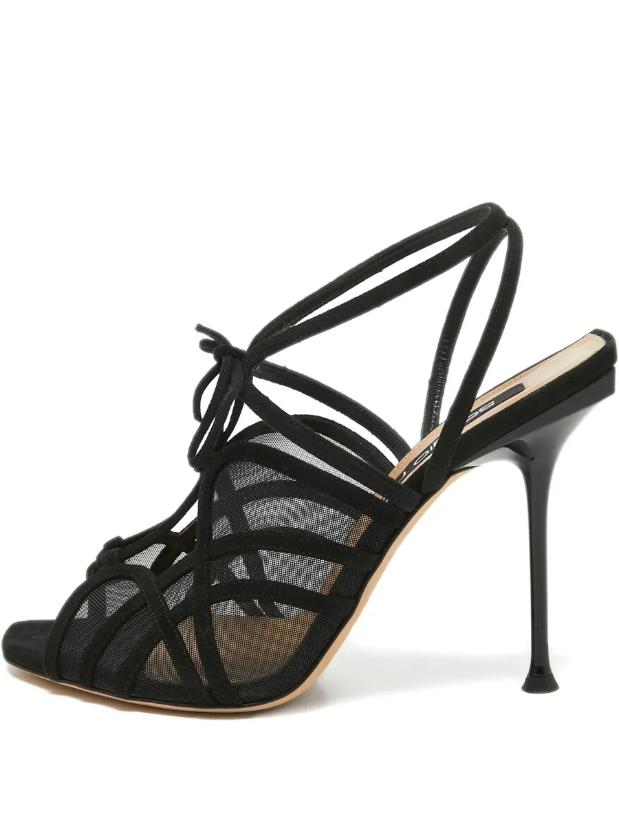 Pre-owned mesh-lace sandals 1
