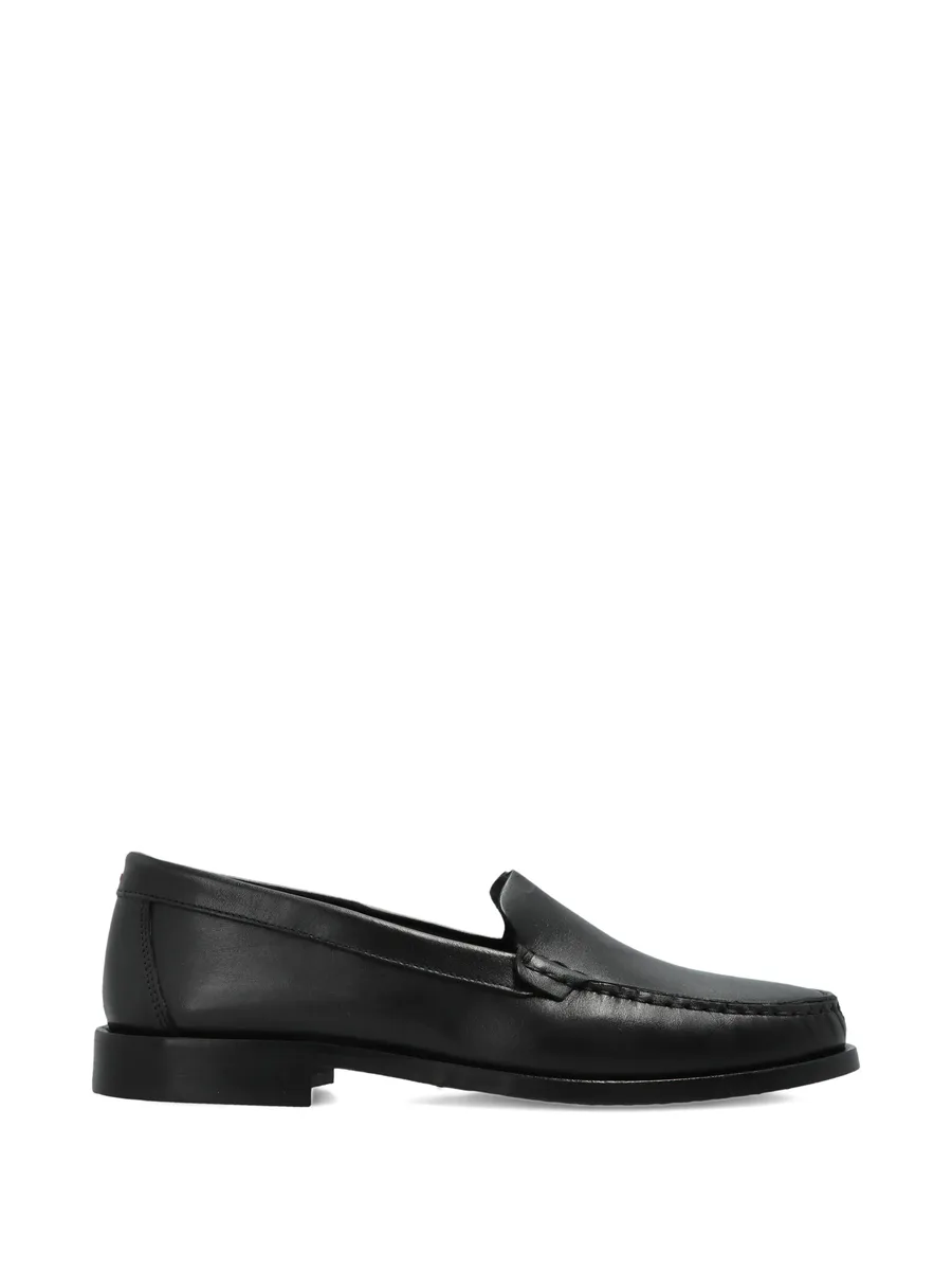 block-heel leather loafers 1