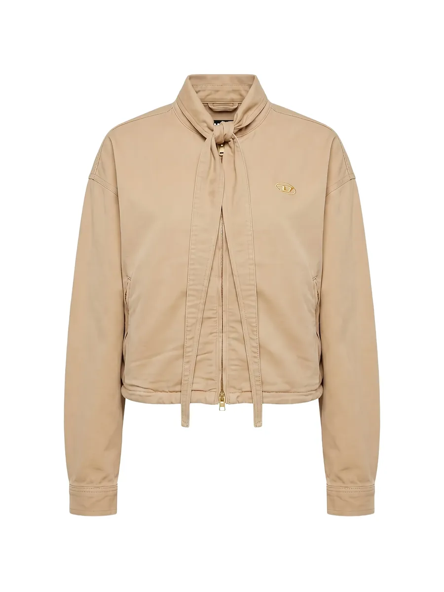 tie-neck logo-plaque jacket 1