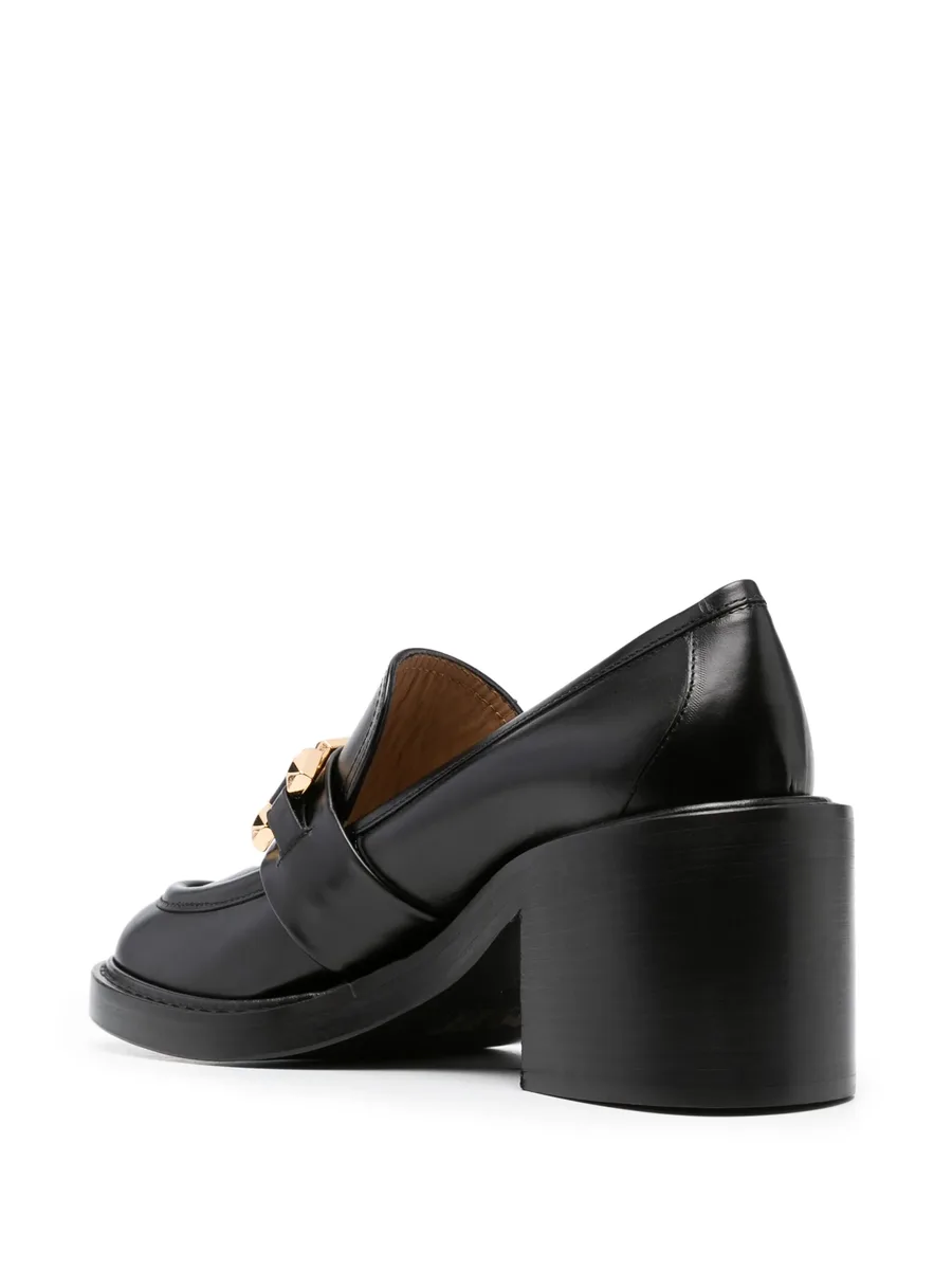 Cuir 75mm block-heel loafers 5