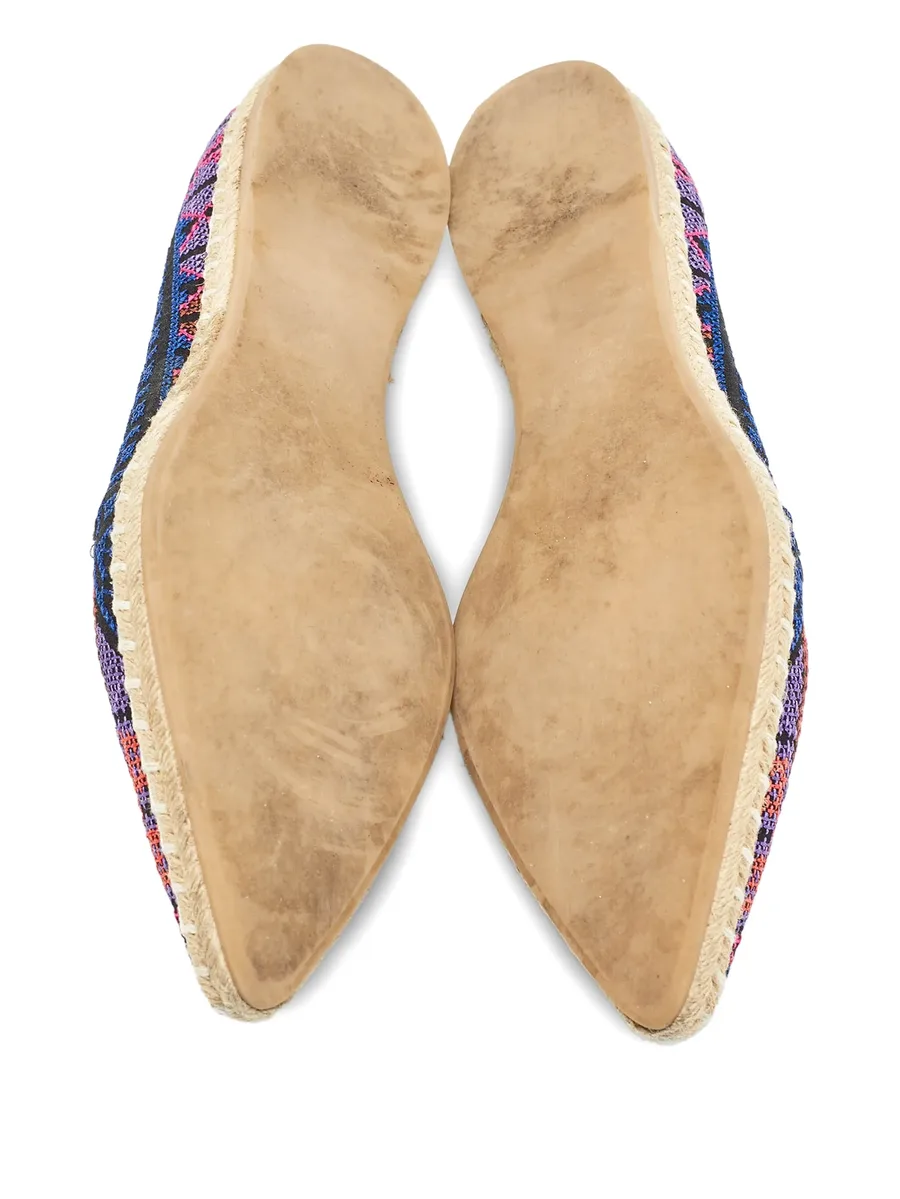 pre-owned pointed toe embroidered espadrilles 8