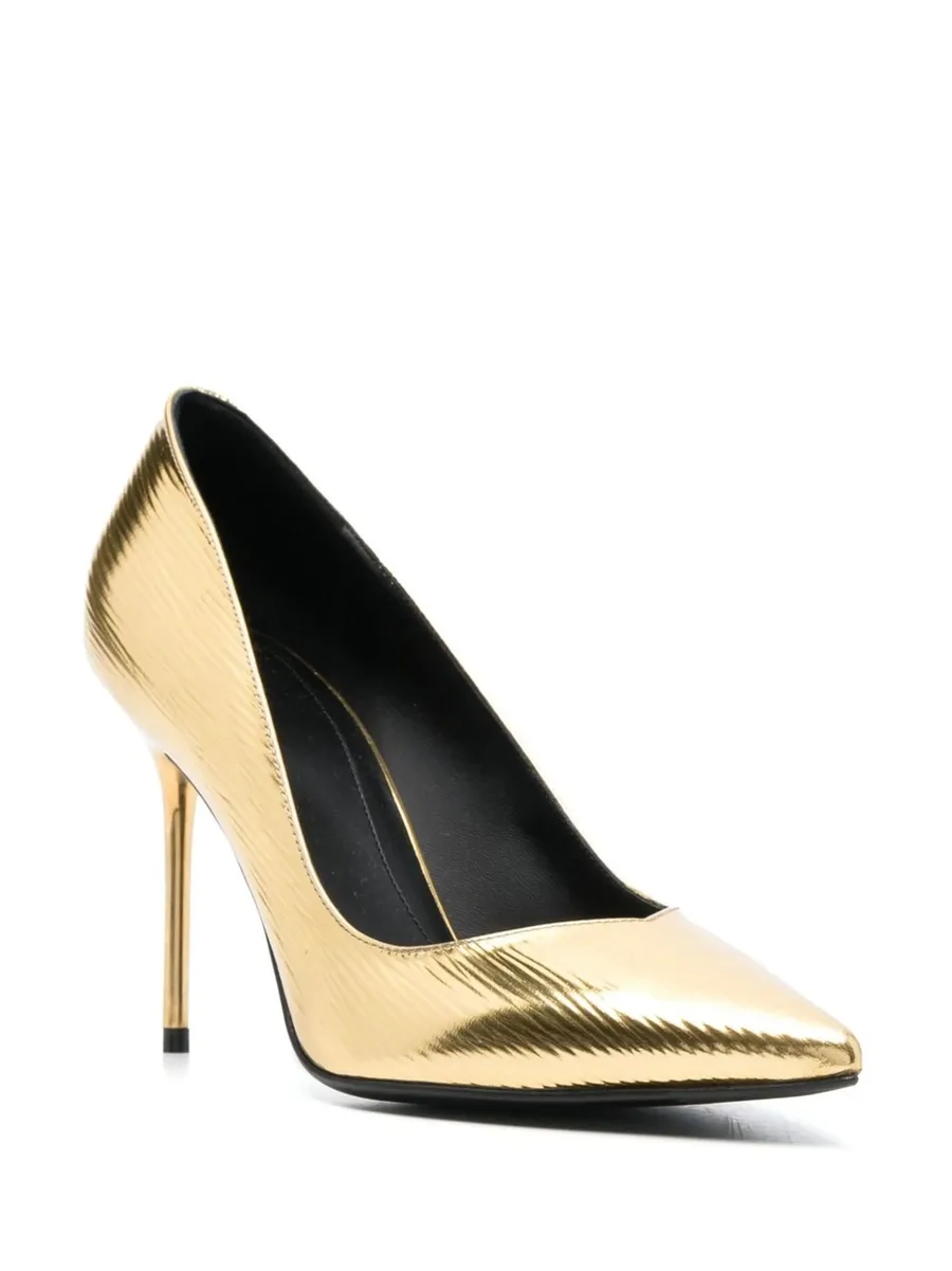 100mm metallic pointed-toe pumps 3